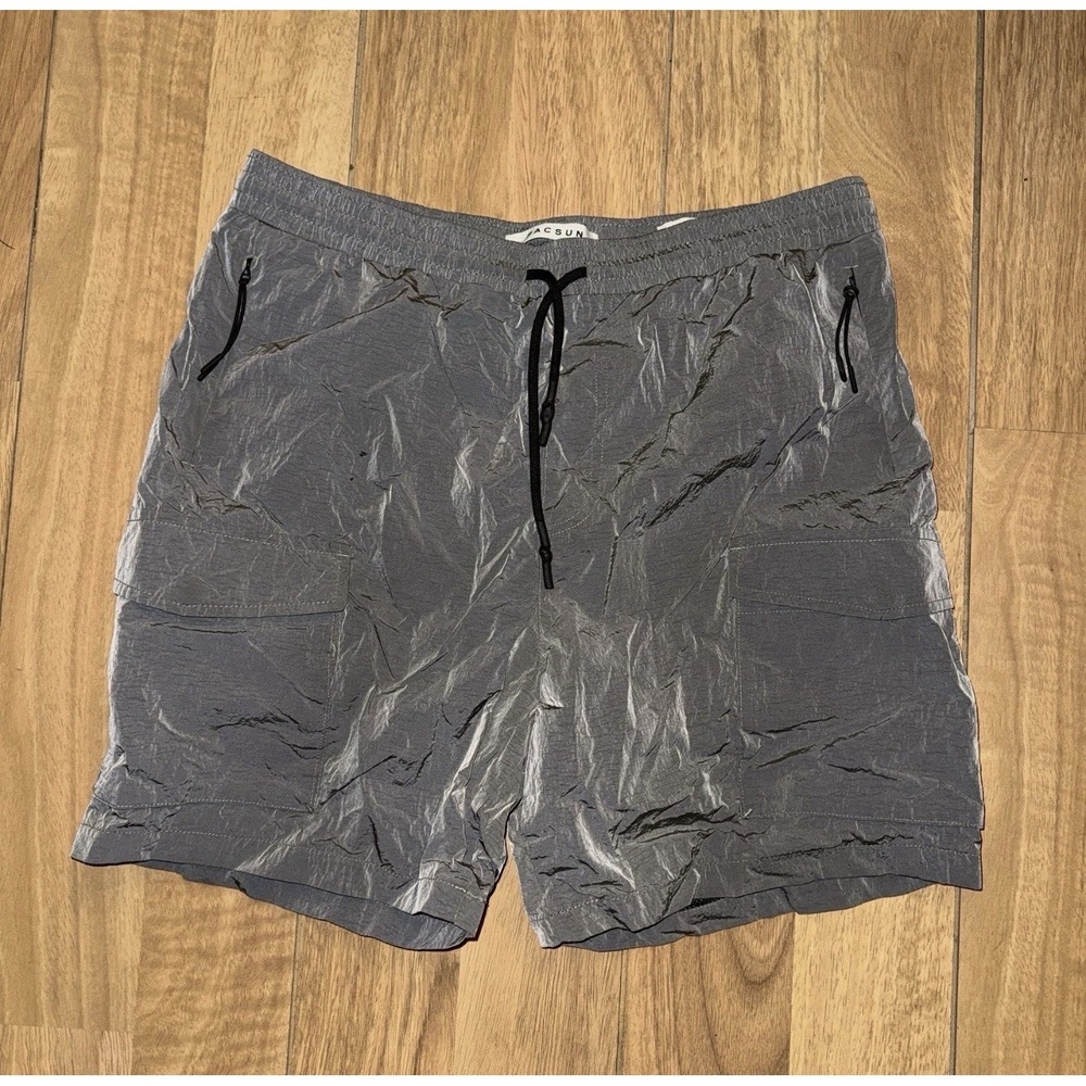 Men's PacSun Nylon Cargo Mesh Liner Shorts Gray Size M